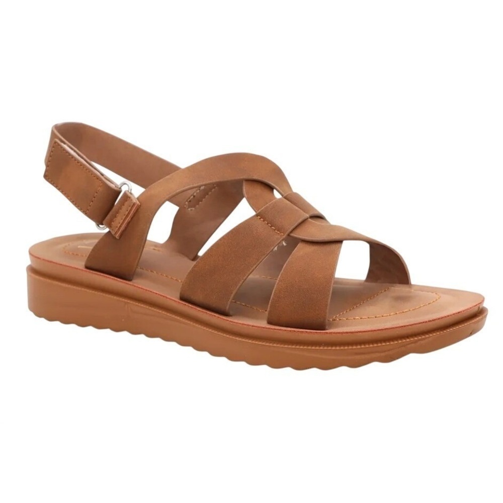 New Yoki Carlota-04 Womens Brown Strappy Slingback Platform Sandals Size 8